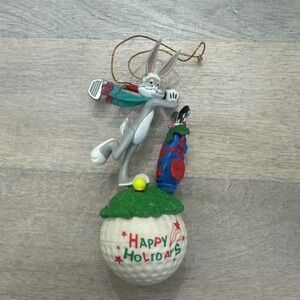 1997 Bugs Bunny Happy Holidays Golf Ornament Warner Bros